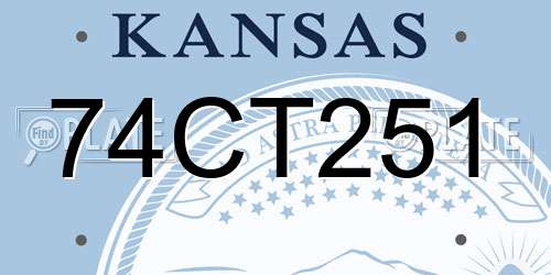 74CT251 Kansas License Plate