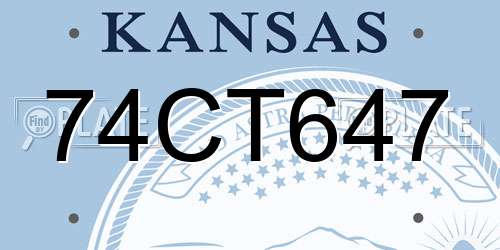 74CT647 Kansas License Plate
