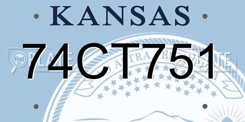74CT751 Kansas License Plate