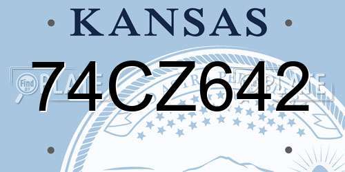 74CZ642 Kansas License Plate