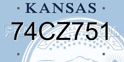 74CZ751 Kansas License Plate