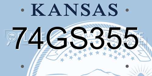 74GS355 Kansas License Plate