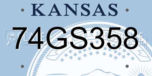 74GS358 Kansas License Plate
