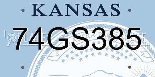 74GS385 Kansas License Plate