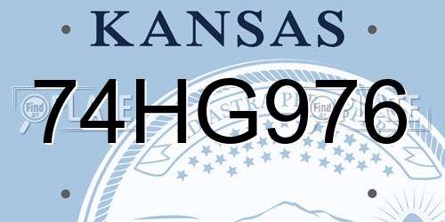 74HG976 Kansas License Plate
