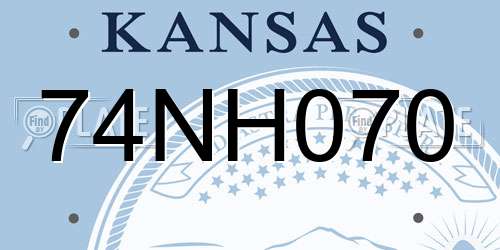 74NH070 Kansas License Plate