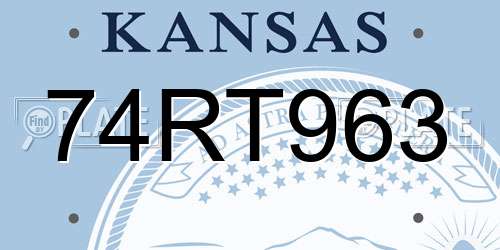 74RT963 Kansas License Plate