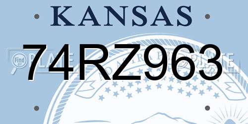 74RZ963 Kansas License Plate