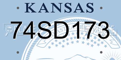 74SD173 Kansas License Plate
