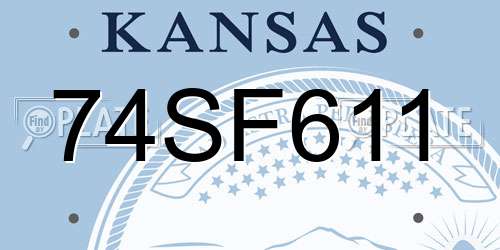 74SF611 Kansas License Plate