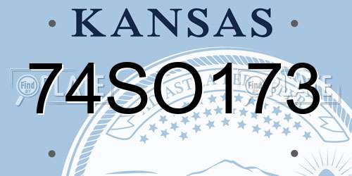 74SO173 Kansas License Plate