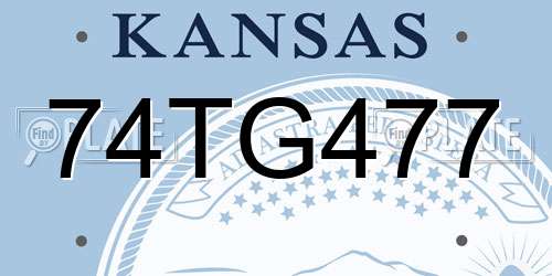 74TG477 Kansas License Plate