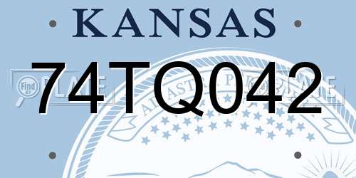 74TQ042 Kansas License Plate