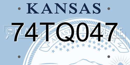 74TQ047 Kansas License Plate