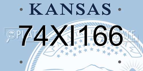 74XI166 Kansas License Plate