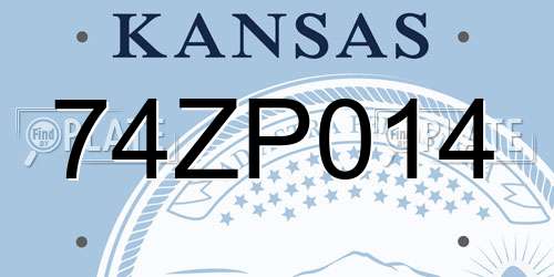 74ZP014 Kansas License Plate