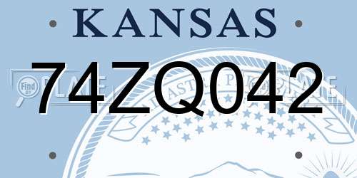 74ZQ042 Kansas License Plate