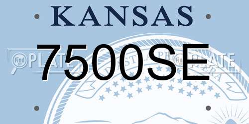 7500SE Kansas License Plate