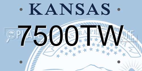 7500TW Kansas License Plate