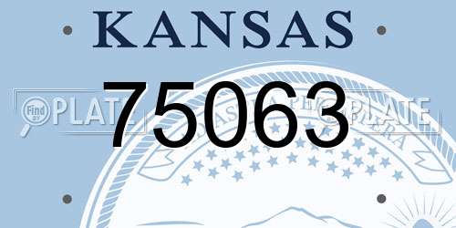 75063 Kansas License Plate