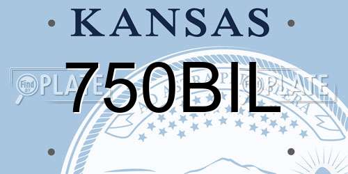 750BIL Kansas License Plate