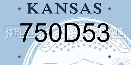 750D53 Kansas License Plate