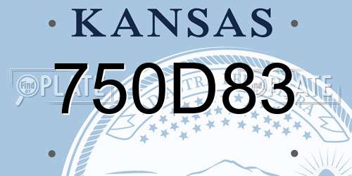 750D83 Kansas License Plate