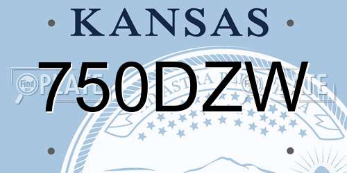750DZW Kansas License Plate