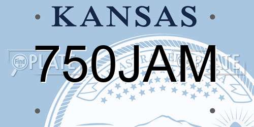 750JAM Kansas License Plate