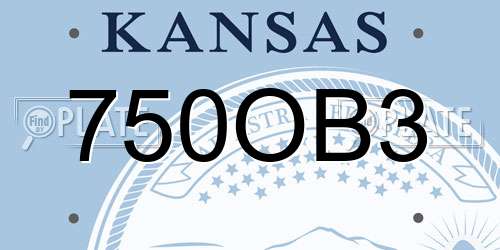 750OB3 Kansas License Plate