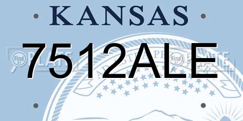 7512ALE Kansas License Plate