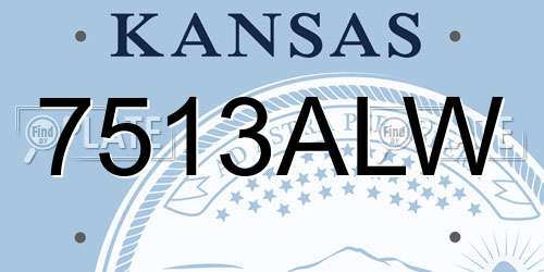 7513ALW Kansas License Plate