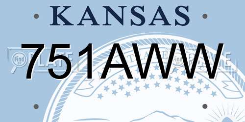 751AWW Kansas License Plate