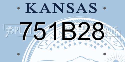 751B28 Kansas License Plate