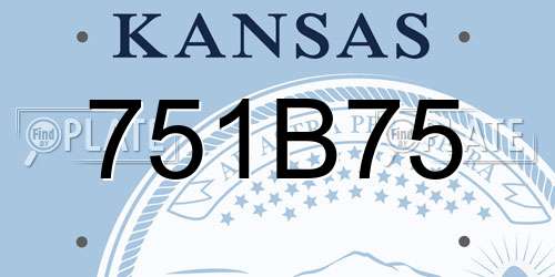 751B75 Kansas License Plate