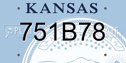 751B78 Kansas License Plate