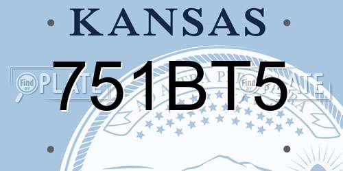 751BT5 Kansas License Plate