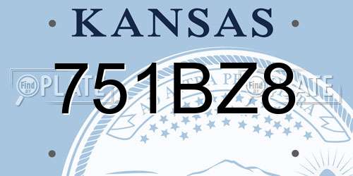 751BZ8 Kansas License Plate