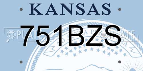 751BZS Kansas License Plate
