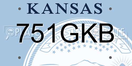 751GKB Kansas License Plate