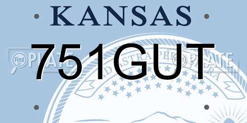 751GUT Kansas License Plate