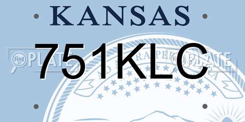 751KLC Kansas License Plate