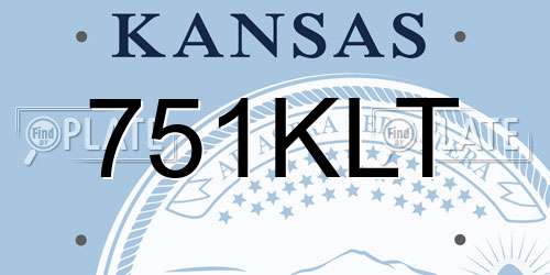 751KLT Kansas License Plate