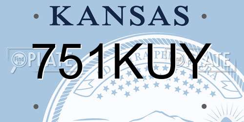 751KUY Kansas License Plate