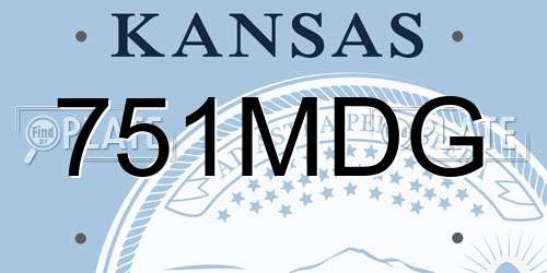 751MDG Kansas License Plate