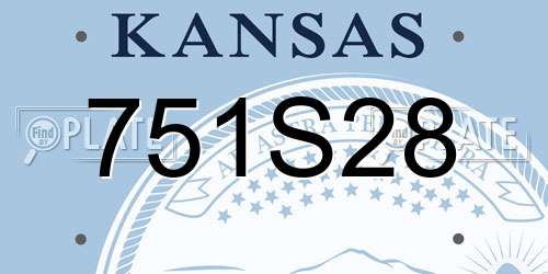 751S28 Kansas License Plate