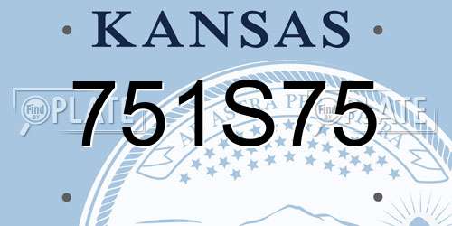 751S75 Kansas License Plate