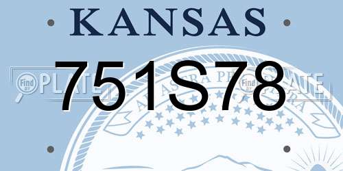 751S78 Kansas License Plate