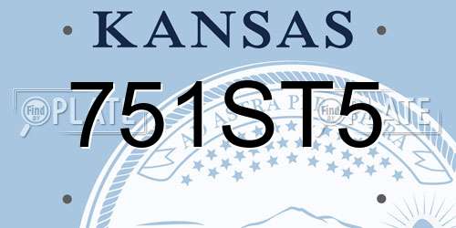 751ST5 Kansas License Plate