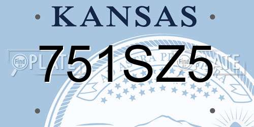751SZ5 Kansas License Plate